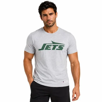 Playera Aficionado NFL New York Jets Manga Corta Gris Hombre