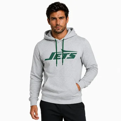 Sudadera Hoodie NFL New York Jets Manga Larga Gris Hombre