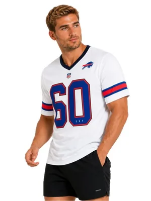 Playera Aficionado NFL Buffalo Bills Manga Corta Blanco Hombre