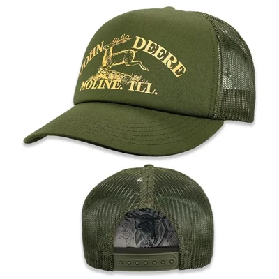 Gorra John Deere Oliva Unisex con Malla y Cierre Snapback