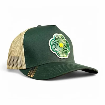 Gorra VAGO Style snapback verde con trébol detalles dorados