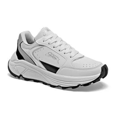 Shakira tenis para mujer blanco plata negro cod 147583-E
