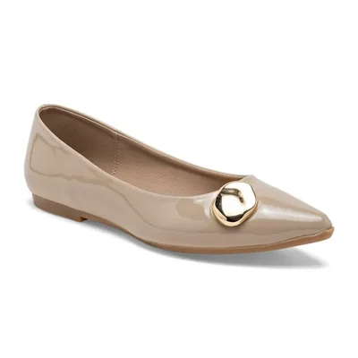 Lady One flats para mujer beige charol cod 149025-E