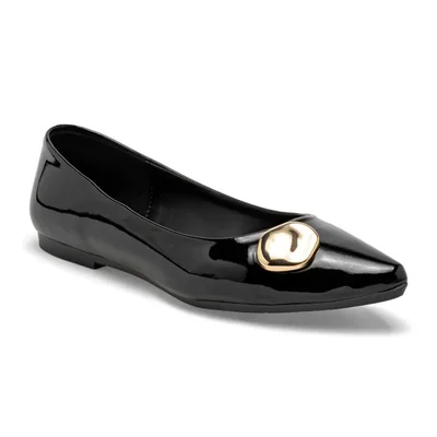 Lady One flats para mujer negro charol cod 149026-E