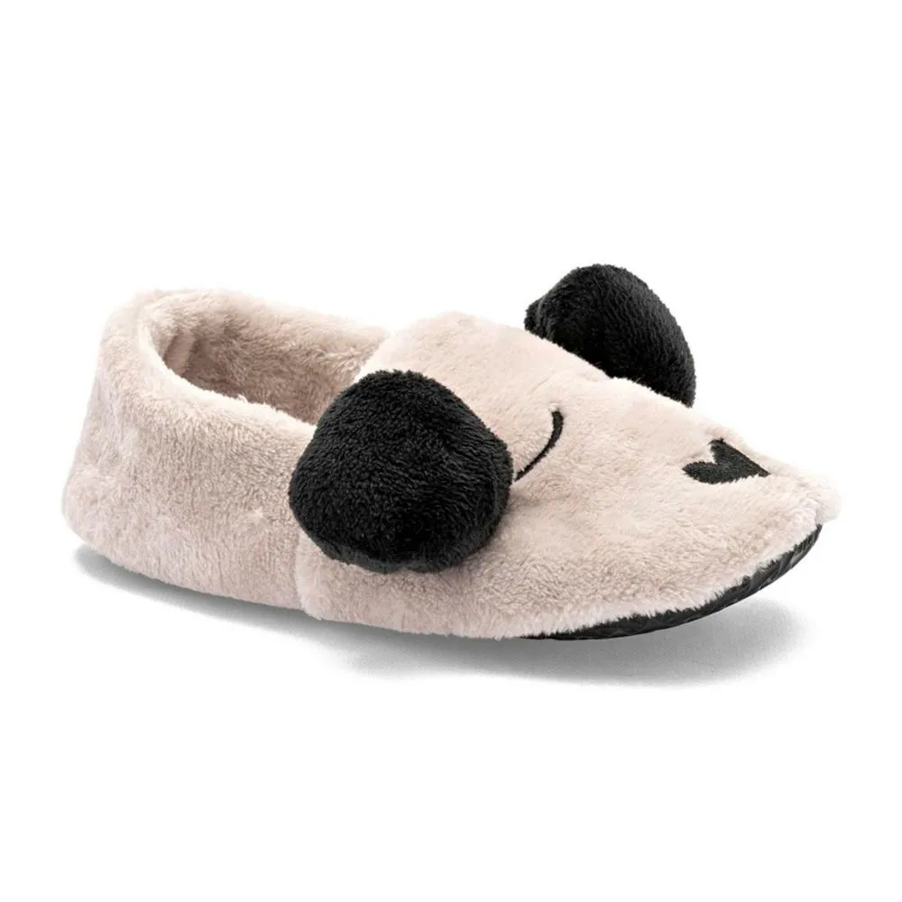 Huarachetas pantufla para niña beige negro cod 146644-D