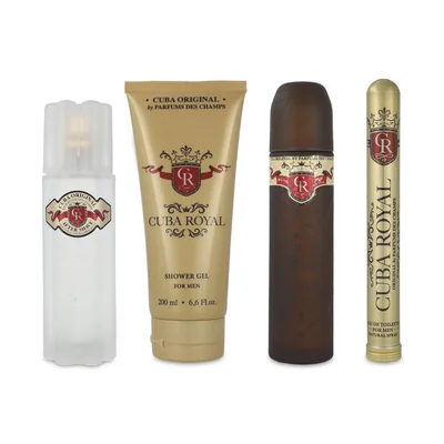 SET CUBA ROYAL 4PZS 100ML EDT SPRAY/ AFTER SHAVE 100ML/ SHOWER GEL 200ML/ 35ML EDT SPRAY