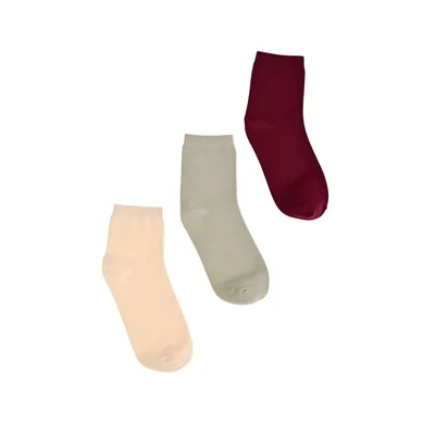 3Pack Calcetín Corte Medio Liso Maria Intima para Mujer