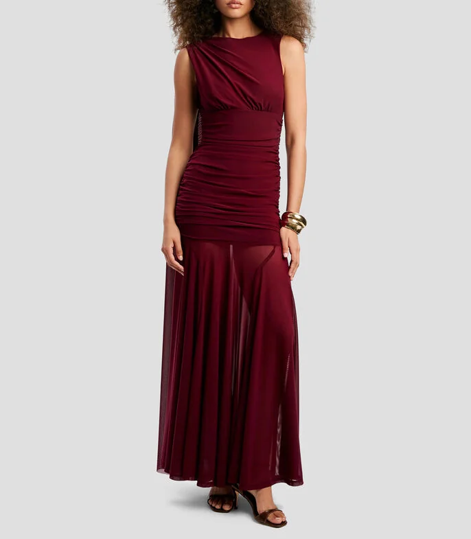 Vestido de fiesta largo liso Mujer
