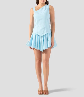 Vestido mini con rayas Mujer