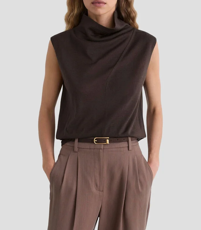 Blusa lisa sin mangas Mujer