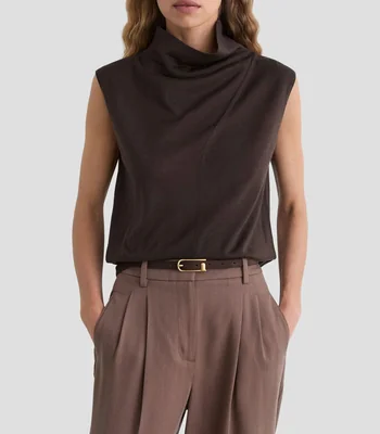 Blusa lisa sin mangas Mujer