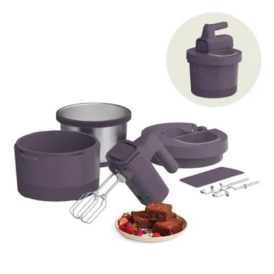 Batidora BELLA 3.5 qt 2 en 1 de mano y de pedestal 200 W color ciruela