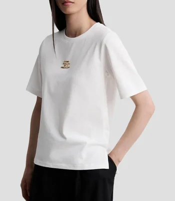 Playera cuello redondo manga corta lisa Mujer