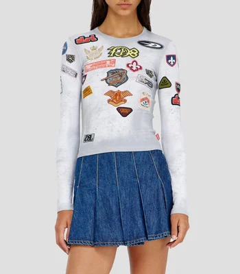 Playera cuello redondo manga larga fantasía Mujer