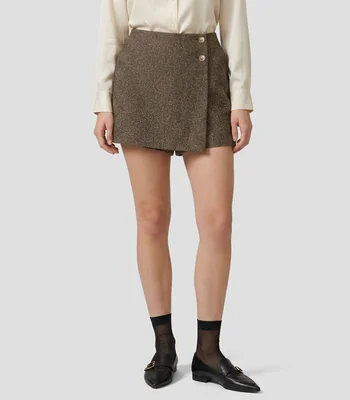 Falda mini de corte recto microdiseño Mujer