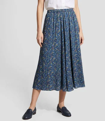 Falda midi de corte recto estampado Mujer
