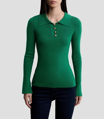 Suéter cuello tipo polo Mujer