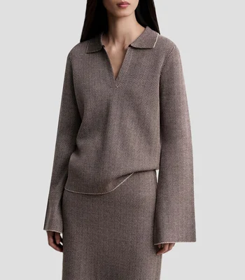 Suéter cuello tipo polo Mujer