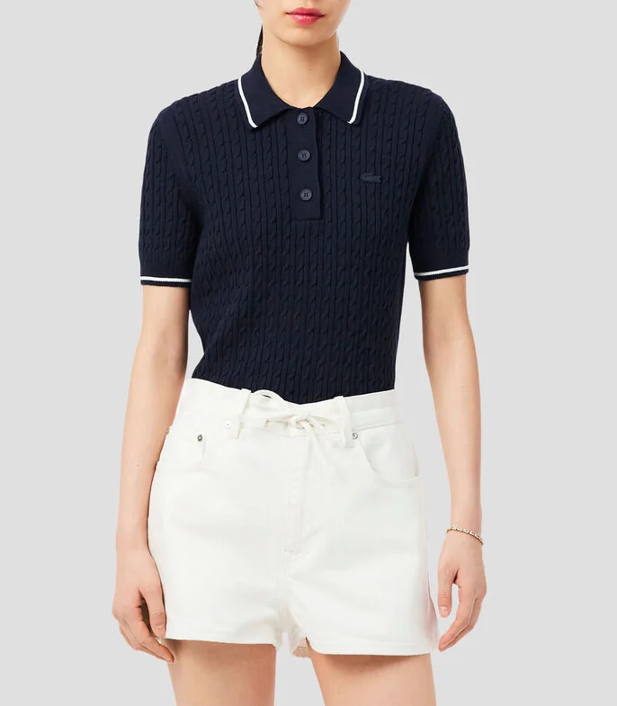 Suéter cuello tipo polo Mujer