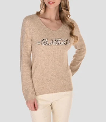 Suéter cuello V Mujer