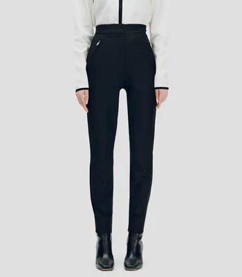 Leggings negros con textura de tiro alto y bolsillos con cierres Mujer