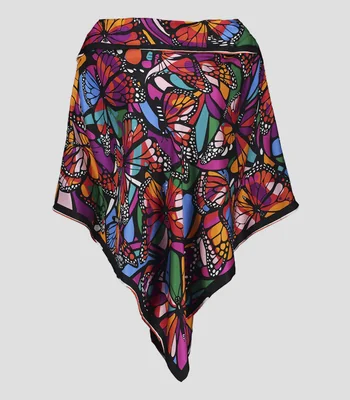 Poncho con mariposas monarca Mujer
