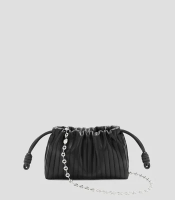 Bolsa Flamenco pleats purse mini en piel napa de cordero