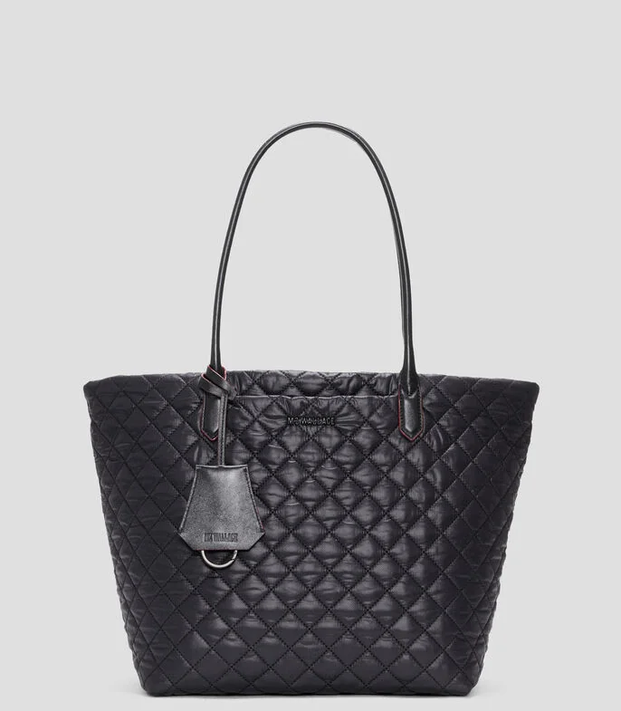 Bolsa tote lisa con pespuntes Mujer
