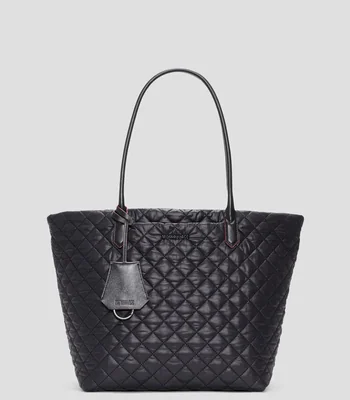 Bolsa tote lisa con pespuntes Mujer