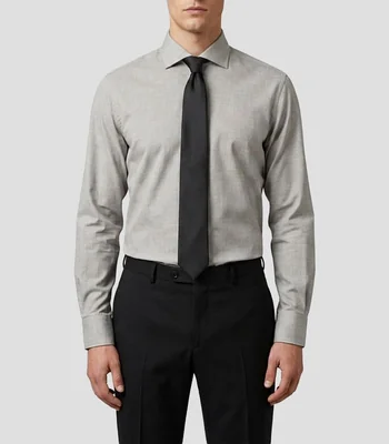 Camisa jaspeada manga larga Hombre