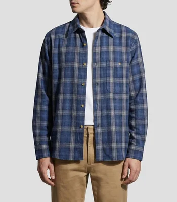 Camisa a cuadros manga larga Hombre