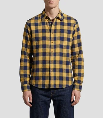 Camisa a cuadros manga larga Hombre