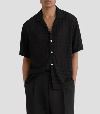 Camisa sólida manga corta Hombre