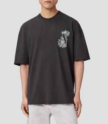 Playera cuello redondo manga corta estampada Hombre