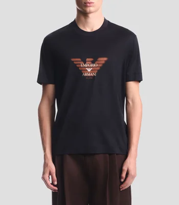 Playera cuello redondo manga corta estampada Hombre