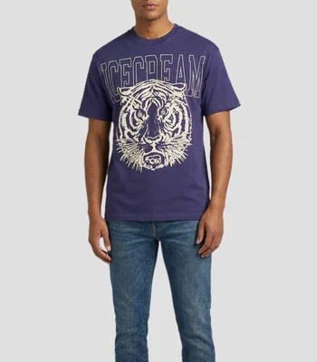 Playera cuello redondo manga corta estampada Hombre