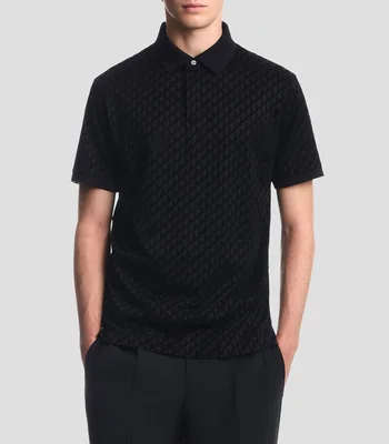 Playera tipo polo manga corta estampada Hombre