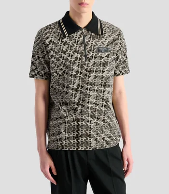 Playera tipo polo manga corta estampada Hombre