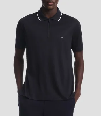 Playera tipo polo manga corta lisa Hombre