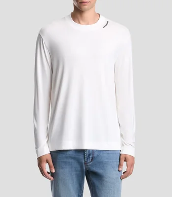 Playera cuello redondo manga larga lisa Hombre