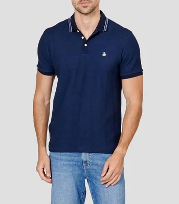 Playera tipo polo manga corta lisa Hombre