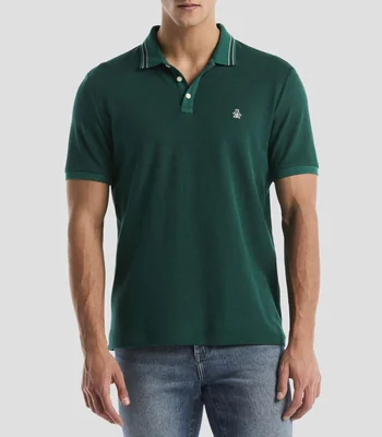 Playera tipo polo manga corta lisa Hombre