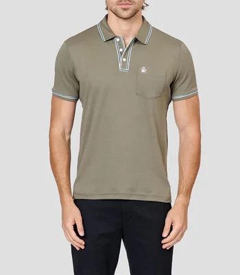 Playera tipo polo manga corta lisa Hombre