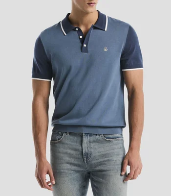Playera tipo polo manga corta lisa Hombre