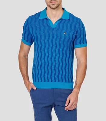 Playera tipo polo manga corta estampada Hombre