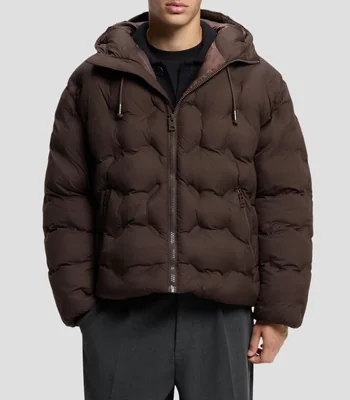 Chamarra puffer con capucha Hombre