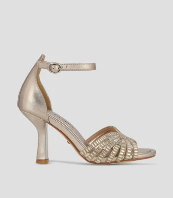 Sandalias con tacón alto y delgado Mujer