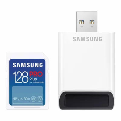 Tarjeta De Memoria Samsung Pro Plus Sdxc De 128 Gb De Tamaño Completo Con Lector - Venta Internacional.