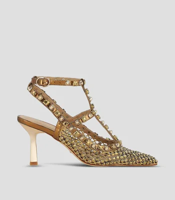 Zapatillas con tacón medio de aguja Mujer