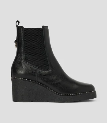 Botines con Tacón Cuña de 6.5 cm en Piel Mujer